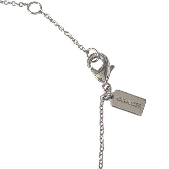 NEW Authentic Coach Signature Silver Ring Pendant Necklace $140 - Picture 6 of 9